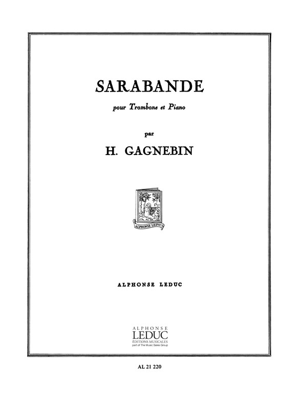 Gagnebin: Sarabande: Trombone: Score