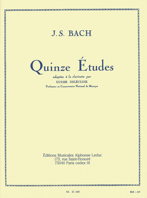 Johann Sebastian Bach: 15 tudes For Clarinet: Clarinet: Study