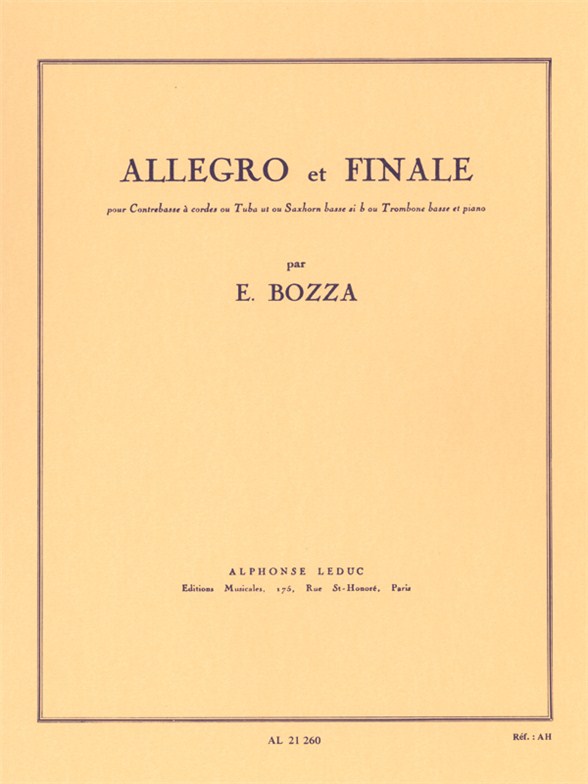 Eugne Bozza: Allegro And Finale: Bass Trombone: Instrumental Work
