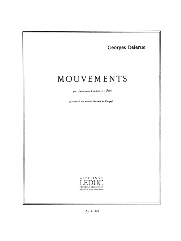 Delerue: Mouvements: Piano & Percussion: Score