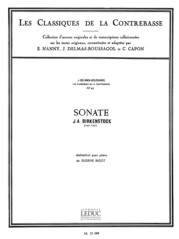 Sonate No45: Double Bass: Score
