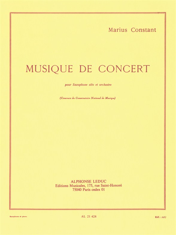 Marius Constant: Musique De Concert: Saxophone: Instrumental Work