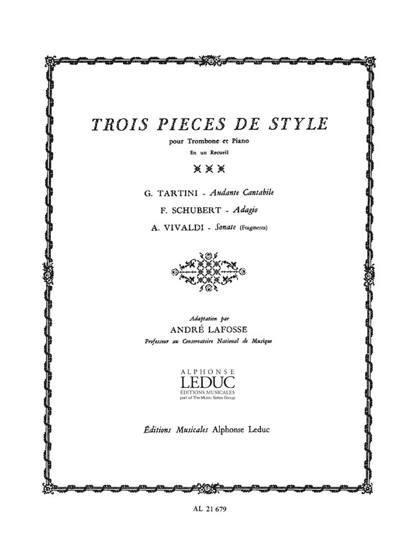André Lafosse: 3 Pièces de Style: Trombone: Score