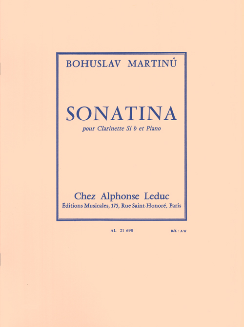 Bohuslav Martinu: Sonatina For Clarinet And Piano H.356: Clarinet: Instrumental
