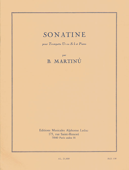 Bohuslav Martinu: Sonatine For Trumpet And Piano: Trumpet: Instrumental Work