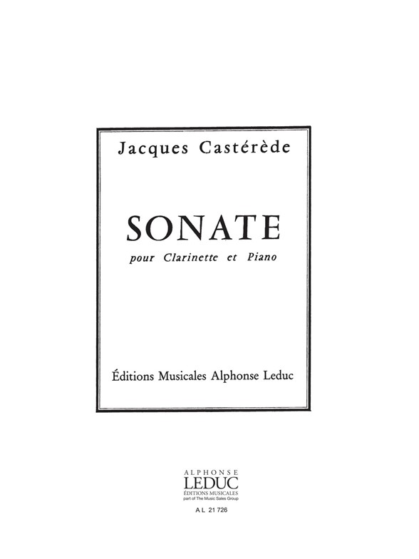 Jacques Castérède: Sonate: Clarinet: Score