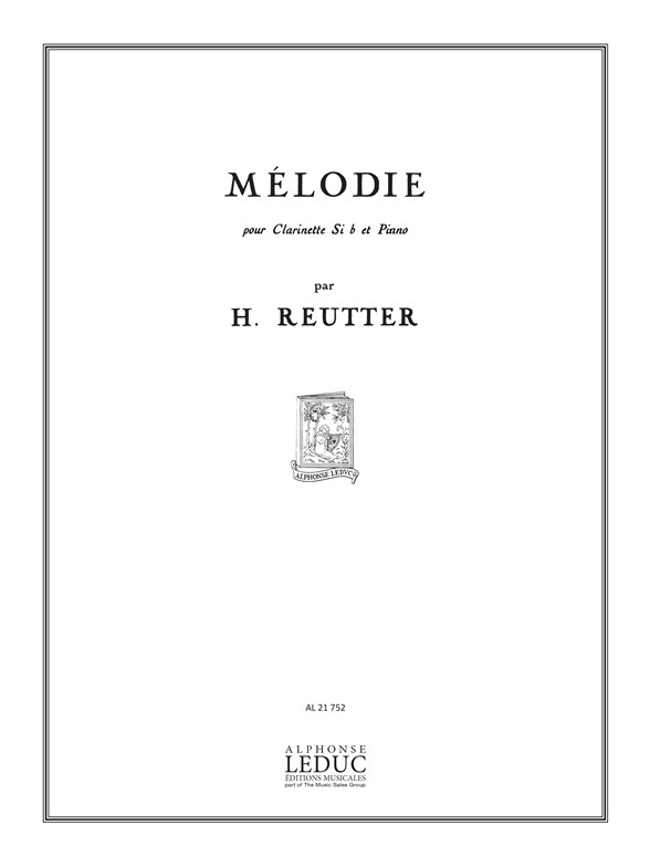 Reutter: Melodie: Clarinet: Score
