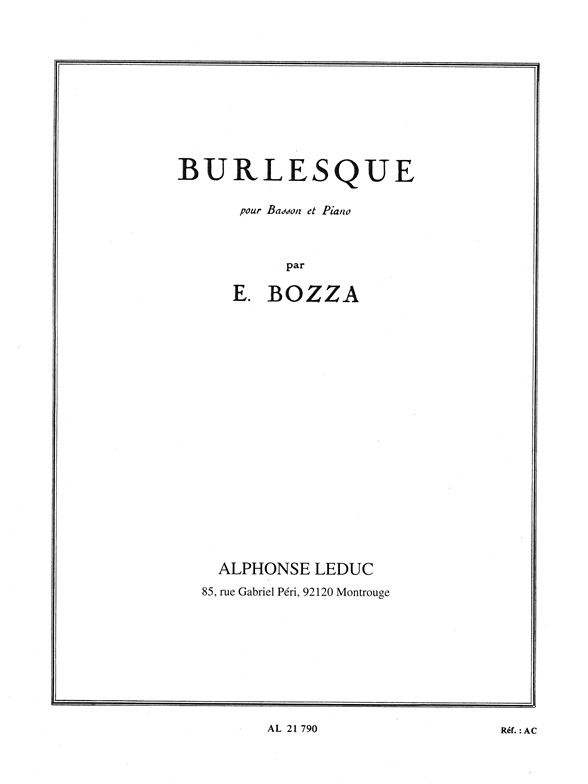 Eugne Bozza: Burlesque: Bassoon: Instrumental Work