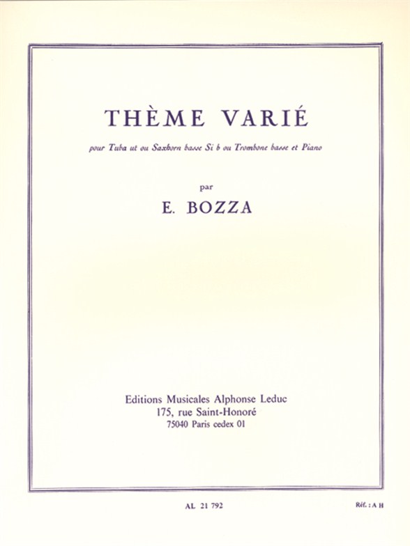 Eugne Bozza: Thme Vari: Trombone: Instrumental Work