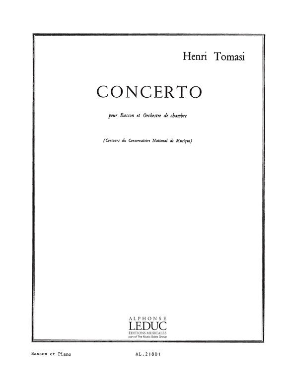 Henri Tomasi: Concerto pour Basson et Orchestre de chambre: Bassoon: