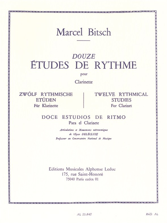 Bitsch: 12 Etudes De Rythme: Clarinet: Study