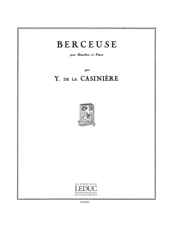 Y. de Casiniere: Berceuse: Oboe: Score