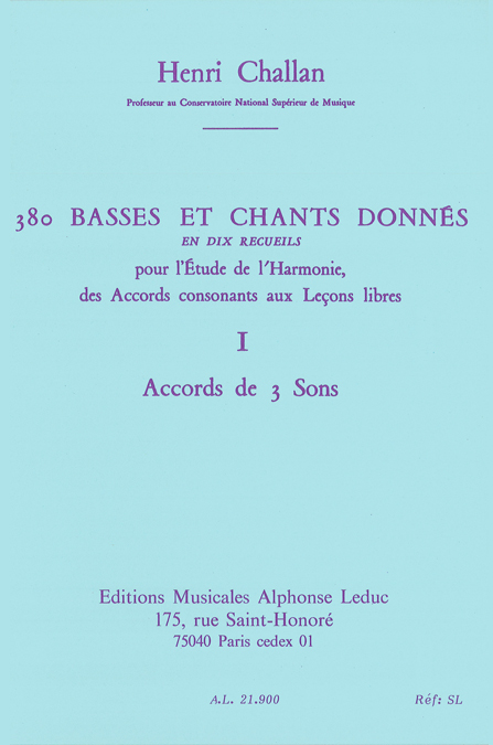 Henri Challan: 380 Basses et Chants Donnés I: Vocal: Vocal Score