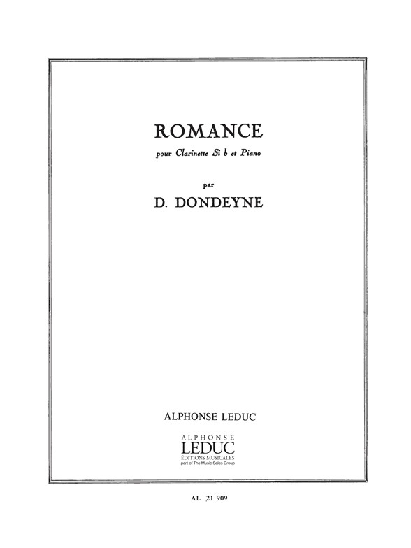 Dondeyne: Romance: Clarinet: Score