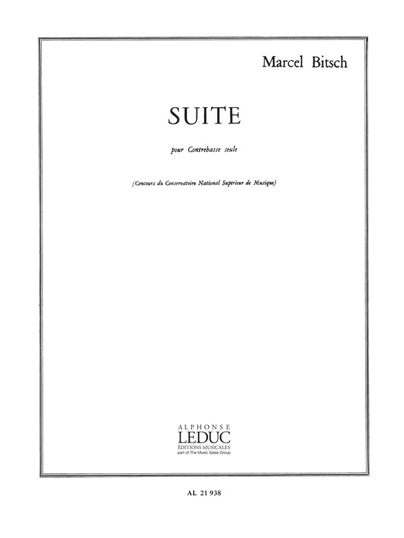 Marcel Bitsch: Suite: Double Bass: Score