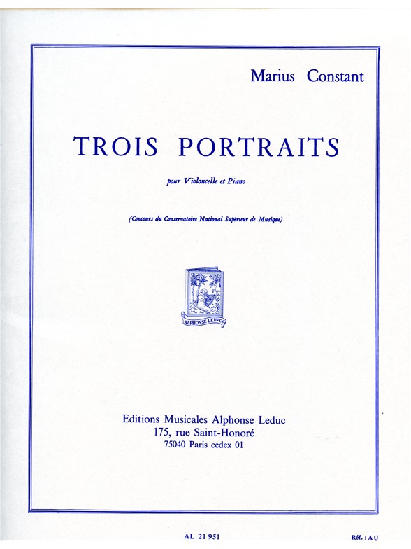 Marius Constant: 3 Portraits: Cello: Score
