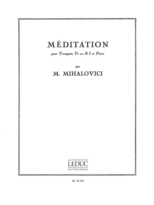 Marcel Mihalovici: Meditation: Trumpet: Score
