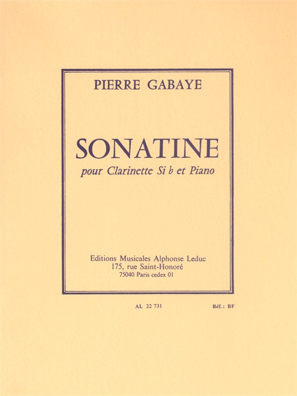 Gabaye: Sonatine: Clarinet: Instrumental Work
