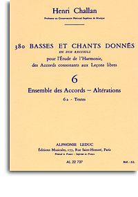Henri Challan: 380 Basses et Chants Donnés Vol. 6A: Voice: Instrumental Work
