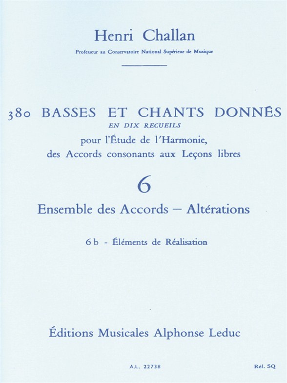 Henri Challan: 380 Basses et Chants Donnés Vol. 6B: Theory