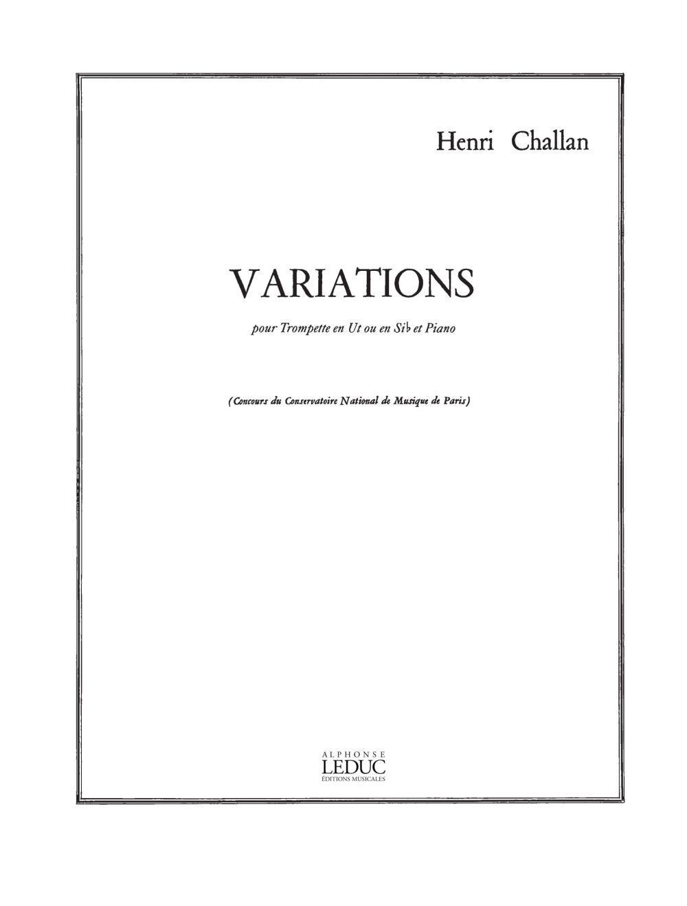 Henri Challan: Variations