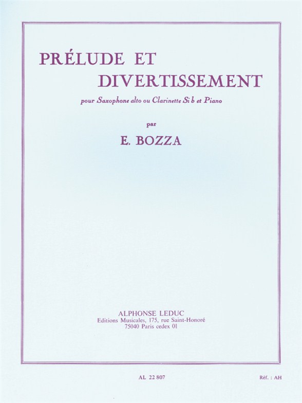 Eugène Bozza: Prélude et Divertissement: Saxophone: Instrumental Work