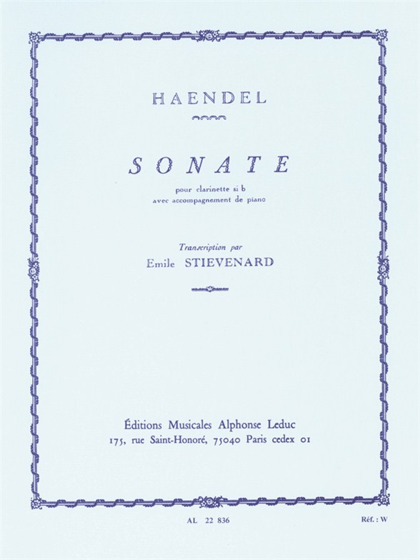 Georg Friedrich Hndel: Sonata In B Flat: Clarinet: Instrumental Work