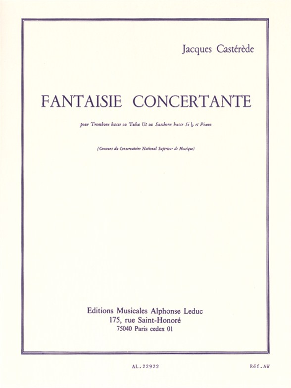 Jacques Castrde: Fantaisie Concertante: Trombone or Tuba: Instrumental Work