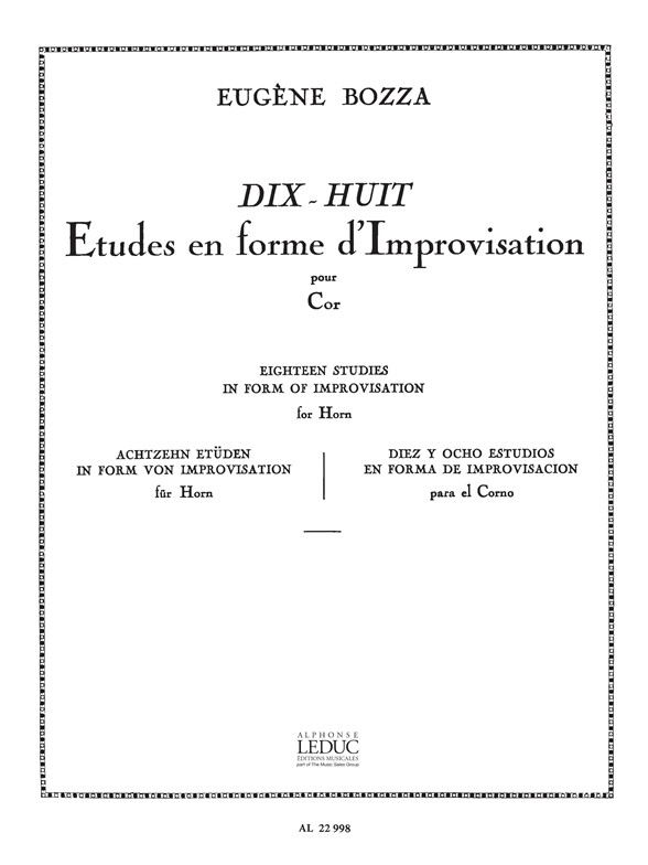 Bozza: 18 Etudes en Forme d'Improvisations: French Horn: Score