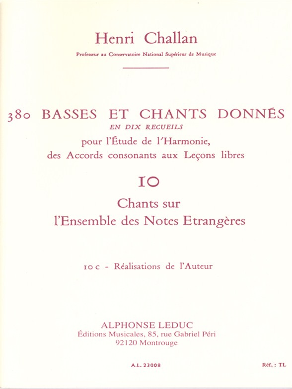 Henri Challan: 380 Basses et Chants Donns Vol. 10C: Voice: Vocal Score