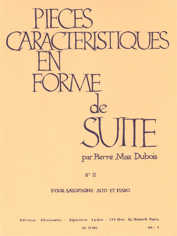 Pierre-Max Dubois: Pièces Caractéristiques En Forme De Suite Op.77: Alto