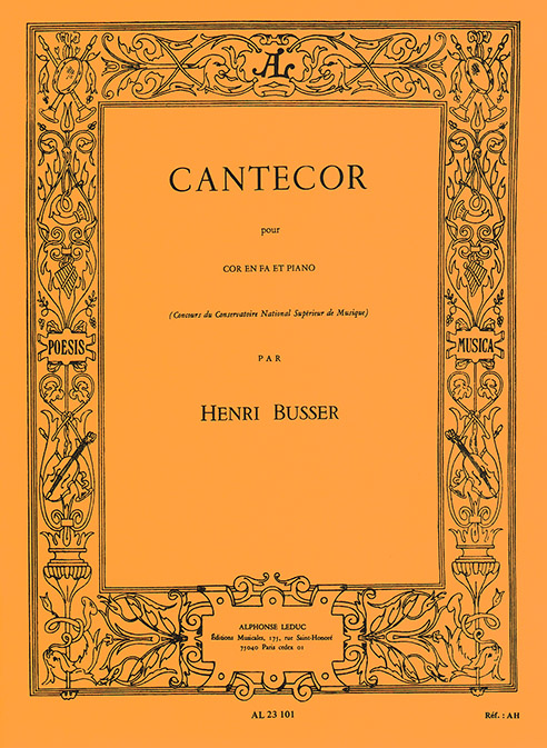 Henri Bsser: Cantecor Cor En Fa Et Piano: French Horn: Instrumental Work