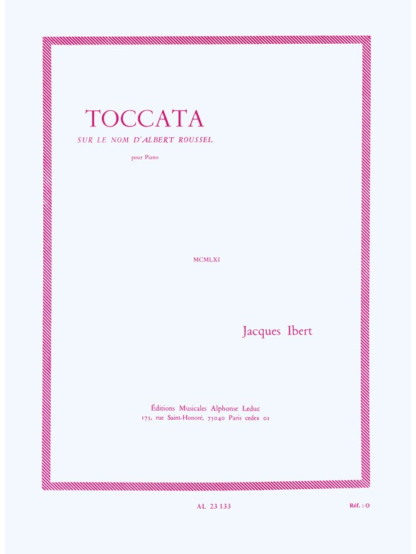 Jacques Ibert: Toccata Sur Le Nom d'Albert Roussel: Piano: Instrumental Work