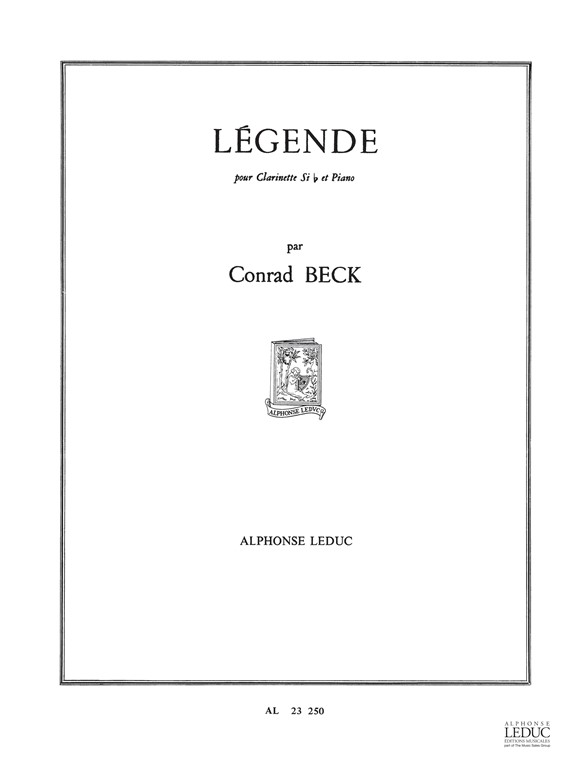 C. Beck: Legende: Clarinet: Score