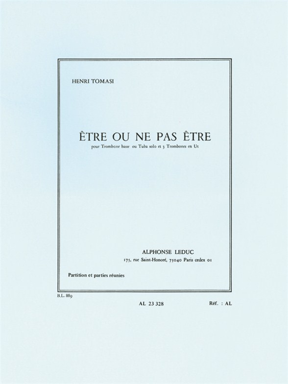 Zwart: Être Ou Ne Pas Être: Trombone Ensemble: Score and Parts