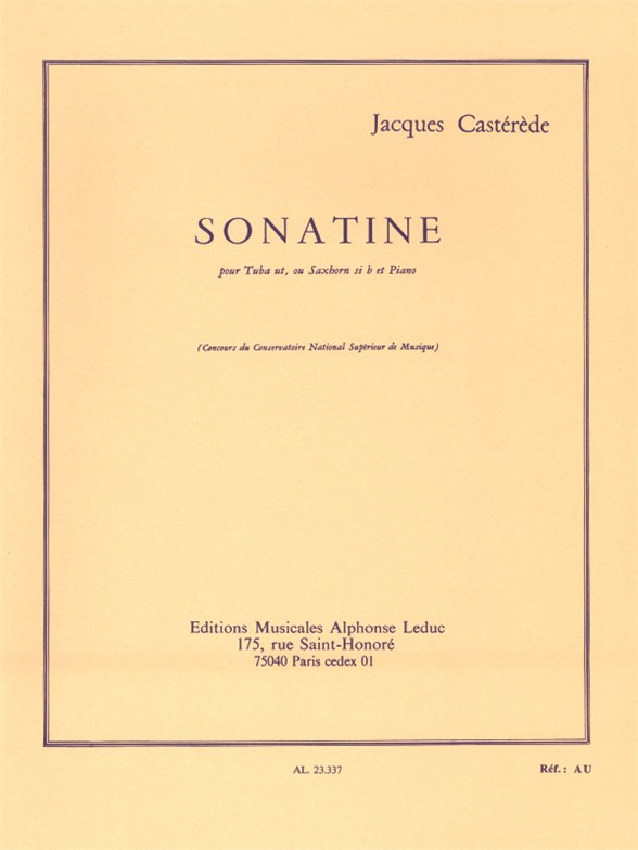 Jacques Castérède: Sonatine: Tuba: Instrumental Work