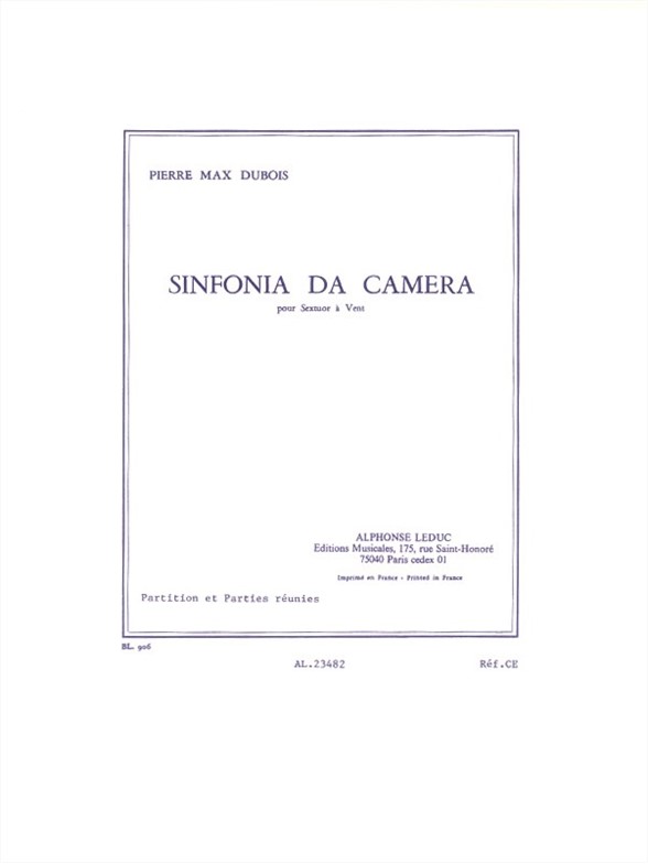 Pierre-Max Dubois: Sinfonia Da Camera: Chamber Ensemble: Score and Parts