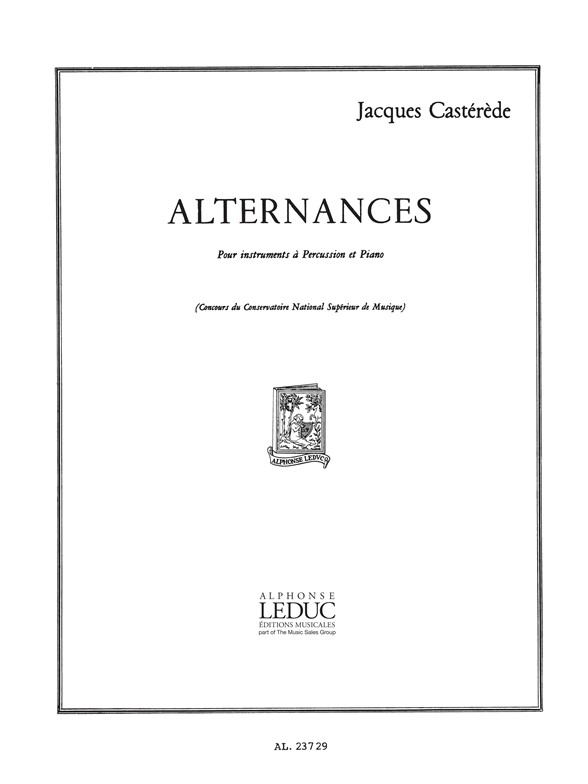 Jacques Castérède: Alternances: Piano & Percussion: Score