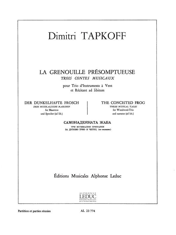 Tapkoff: Grenouille Presomptueuse: Wind Ensemble: Score and Parts
