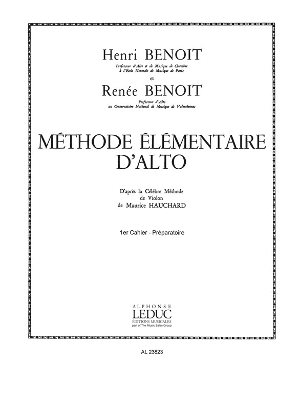 Henri Benot and Renee Benot: Viola Method After Maurice Hauchard (Viola)