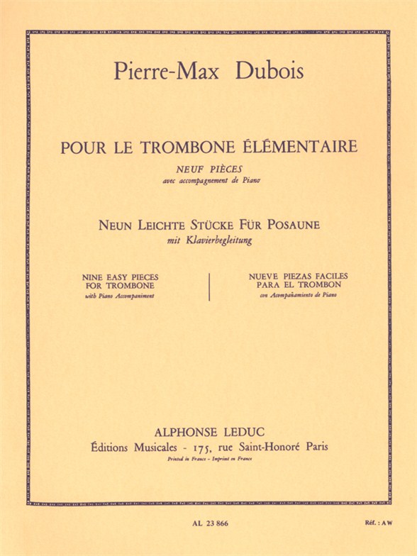 Pierre-Max Dubois: Pour Le Trombone Elmentaire: Trombone: Instrumental Album
