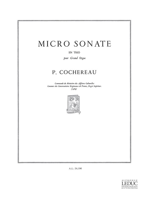 Cochereau: Micro Sonate En Trio: Organ: Score