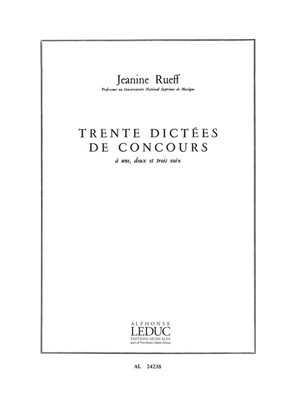 Jeanine Rueff: 30 Dictees De Concours A 1: 2 or 3-Part Choir: Instrumental Work
