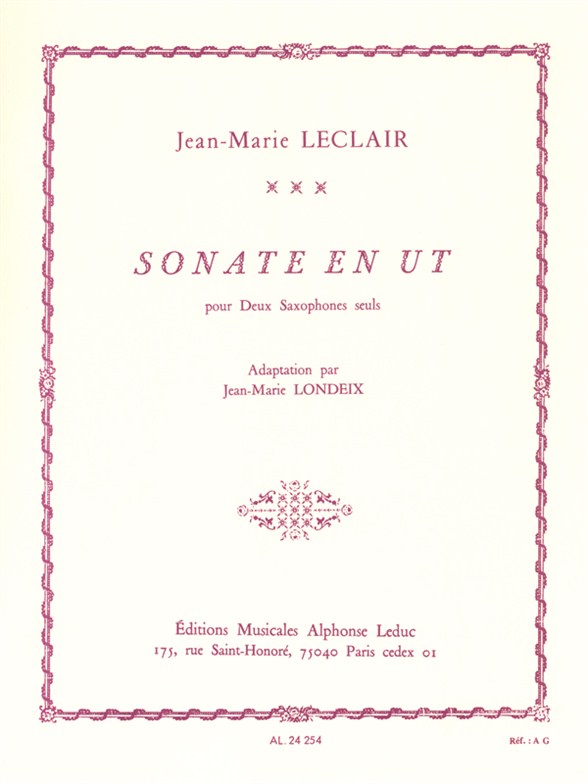 Jean-Marie Leclair: Sonata In C: Saxophone Ensemble: Instrumental Work
