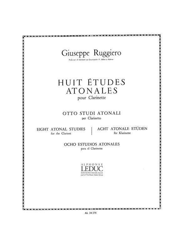 Giuseppe Ruggiero: 8 Etudes Atonales: Clarinet: Score