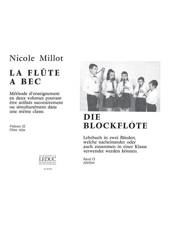 Nicole Millot: Nicole Millot: La Flûte a Bec Vol.2: Alto: Treble Recorder: Score