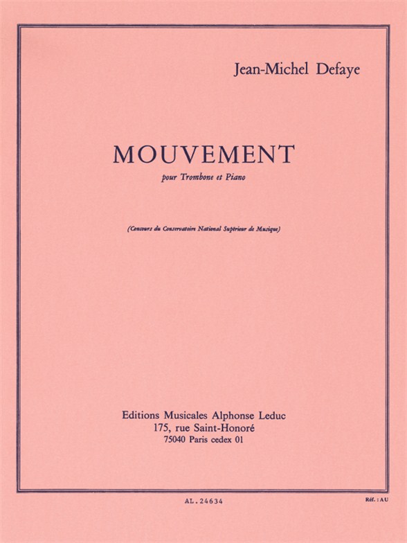 Jean-Michel Defaye: Mouvement: Trombone: Instrumental Work
