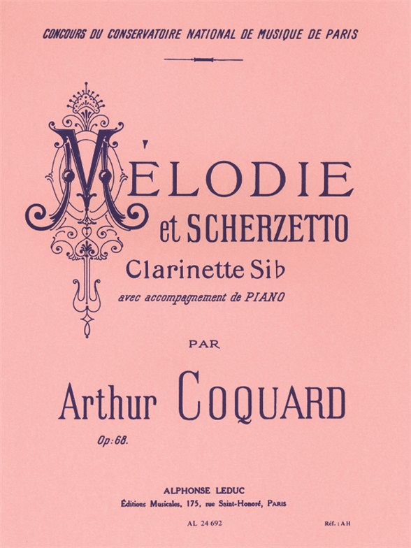 Arthur Coquard: Mlodie Et Scherzetto Op.68 (Clarinet): Clarinet: Instrumental