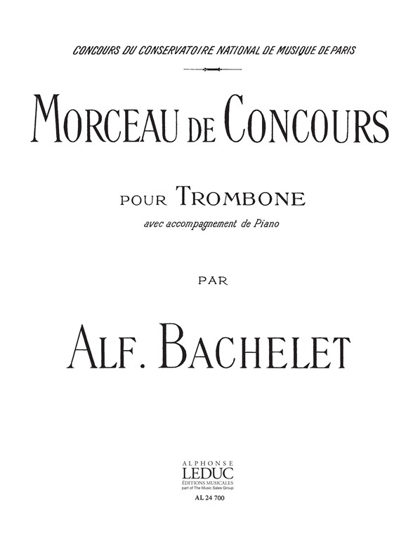Bachelet: Morceau De Concours: Trombone: Score