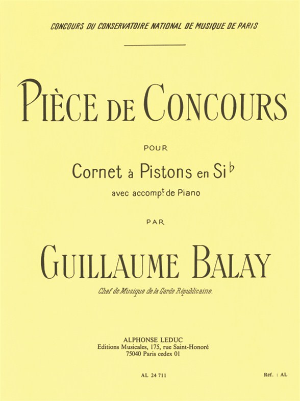 Guillaume Balay: Piece De Concours: Cornet: Instrumental Work